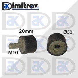 Антивибрационен тампон М10 х Ø 30 х 20 mm